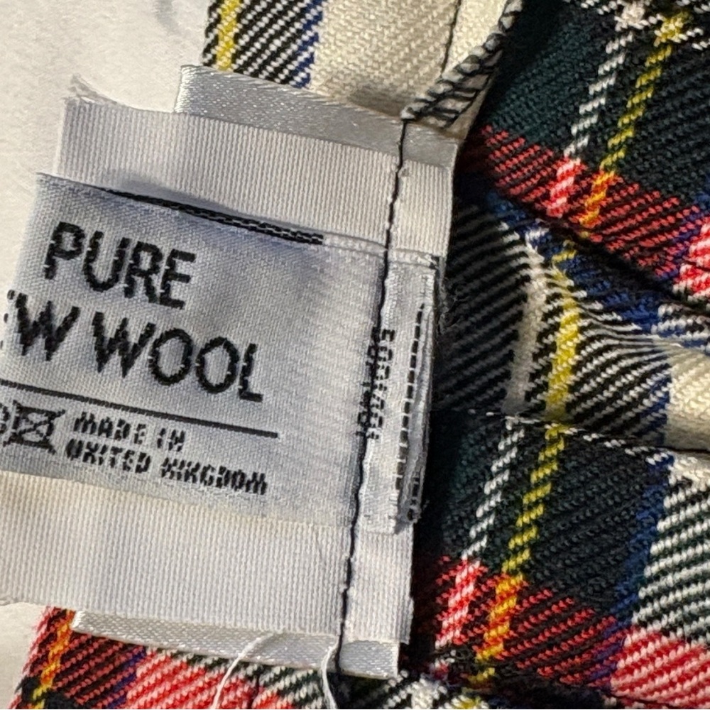 Kerry Hope London Wool Kilt Size 14 Red White Tartan Plaid Pleated Vintage - Picture 7 of 7